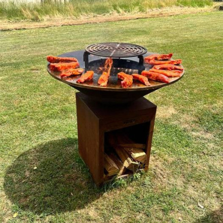 Pack Barbecue/plancha brasero acier corten  Ø85 cm