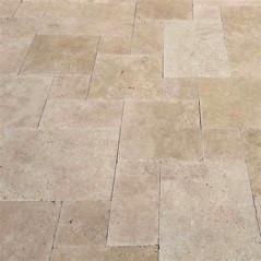 Dallage Opus 4 Formats Travertin Mix 1er choix beige 1.2cm